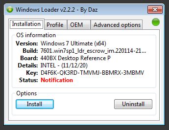 Windows 7 Loader By Daz
