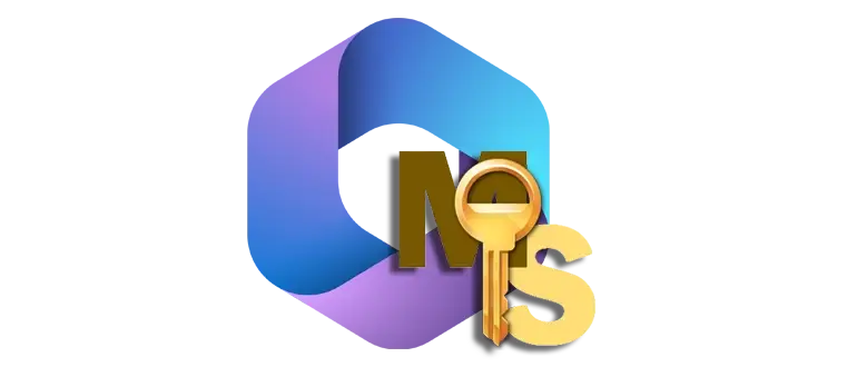 Значок KMS-ключа для активации Office 365, используемый для легальной и быстрой активации программного обеспечения.