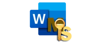 Значок KMS-ключ для активации Microsoft Word TITLE: Символьное изображение KMS-активатора для программы Word