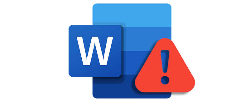 Значок, показывающий проблему с активацией Microsoft Word, возникающую при некорректных данных или ошибках системы