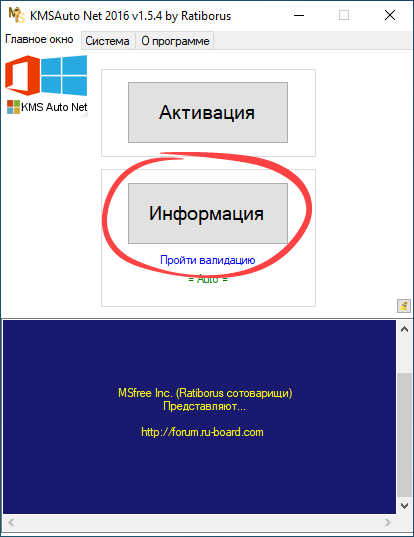 Кнопка получения информации в KMSAuto Net